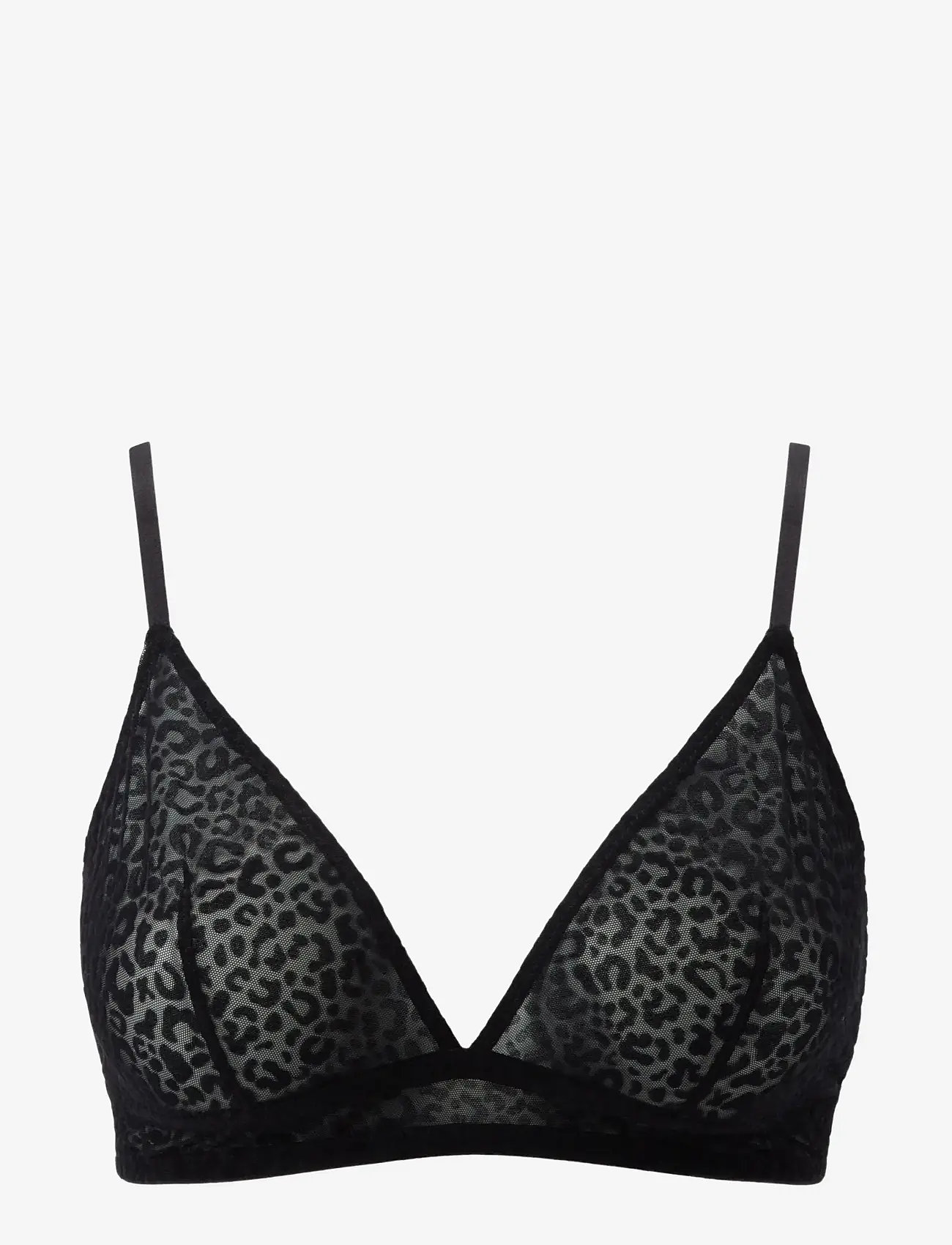 Understatement Underwear - Mesh Triangle Bralette - bralette - black leopard - 2