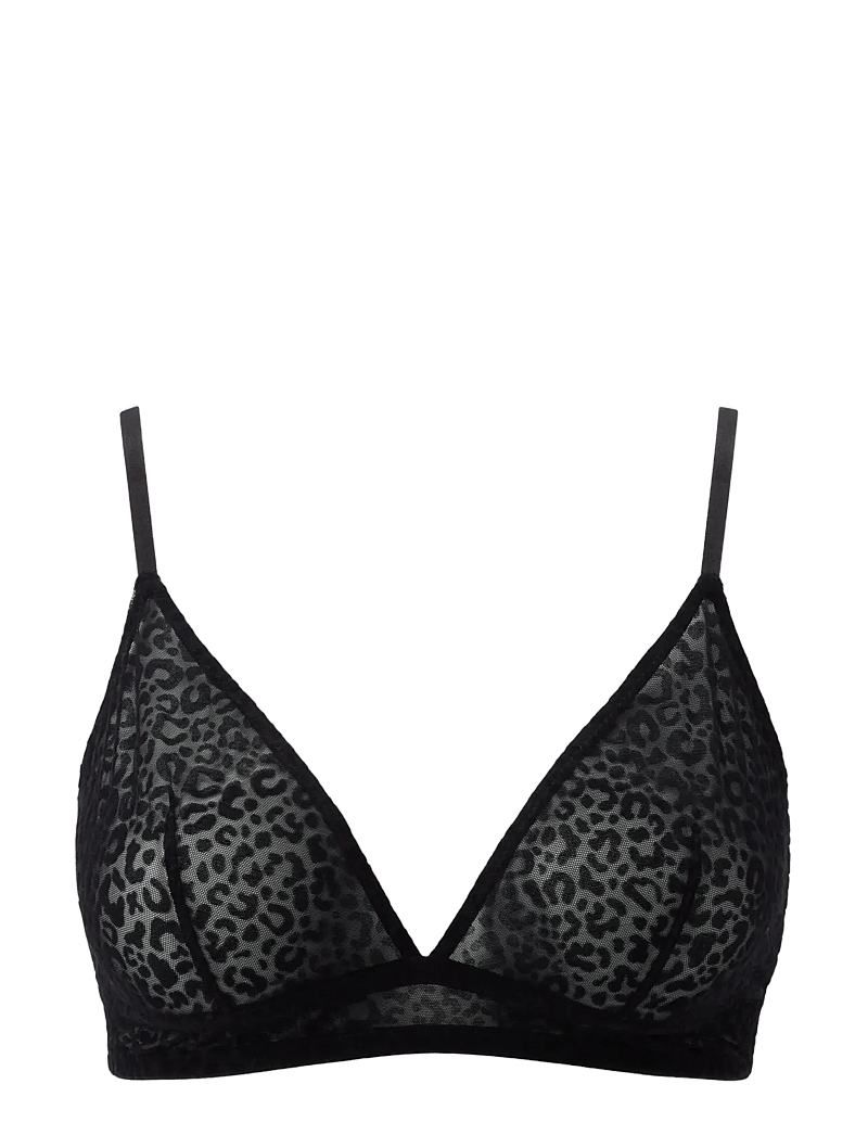 Understatement Underwear - Mesh Triangle Bralette - bralette - black leopard - 2