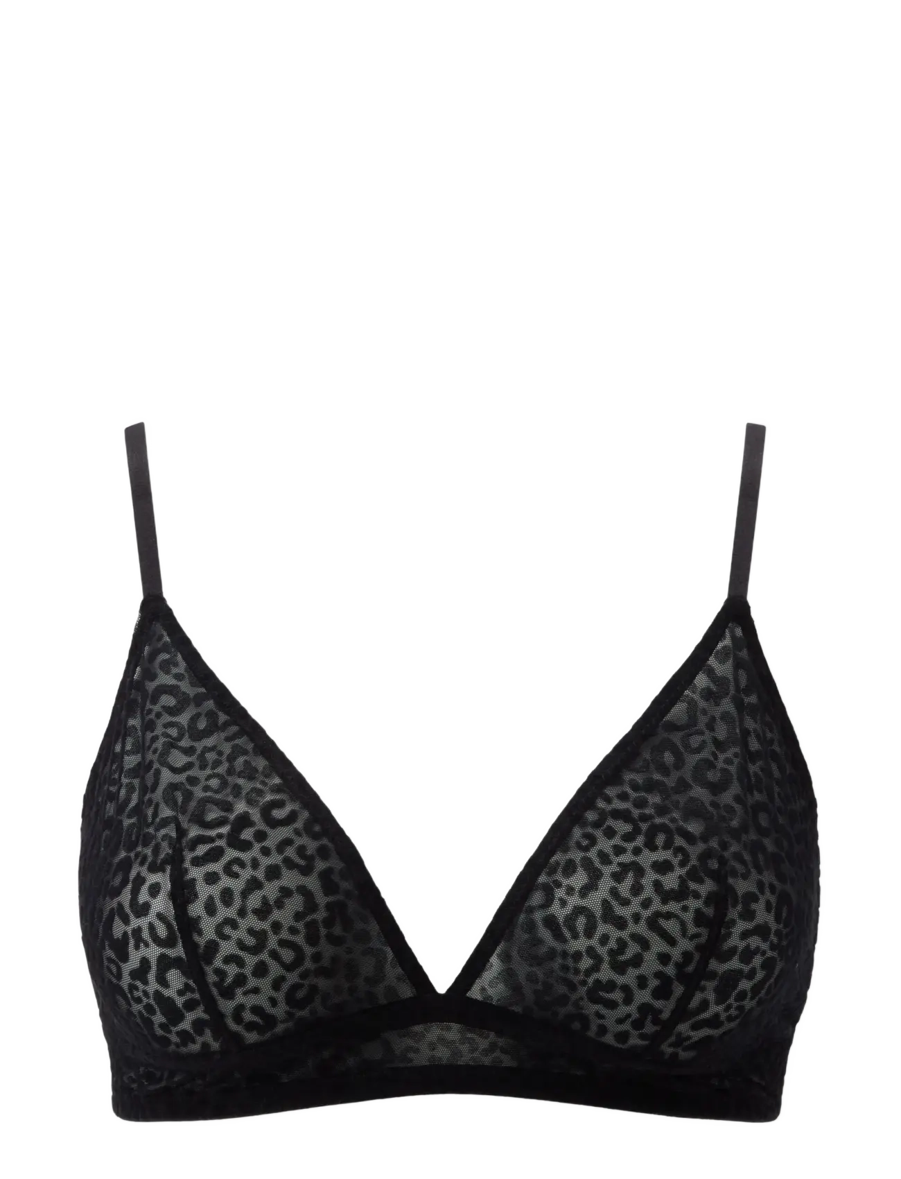 Understatement Underwear - Mesh Triangle Bralette - bralette - black leopard - 2