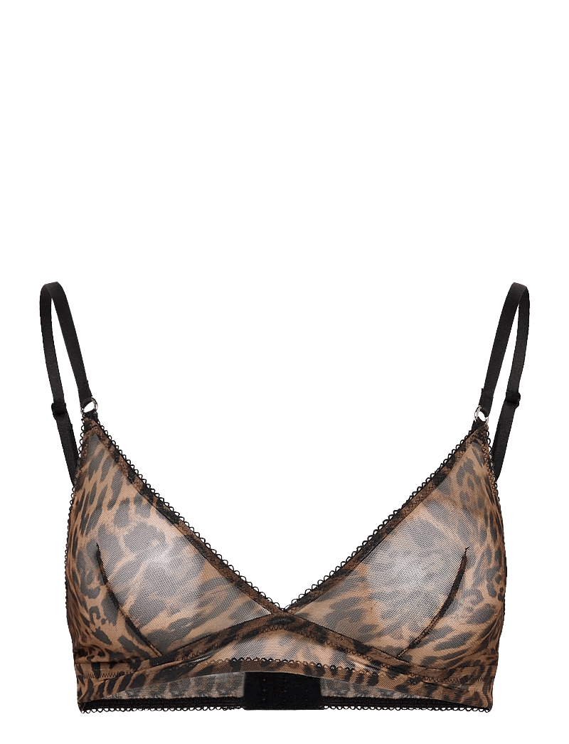 Understatement Underwear - Mesh Triangle Bralette - bralette - dark leopard - 1