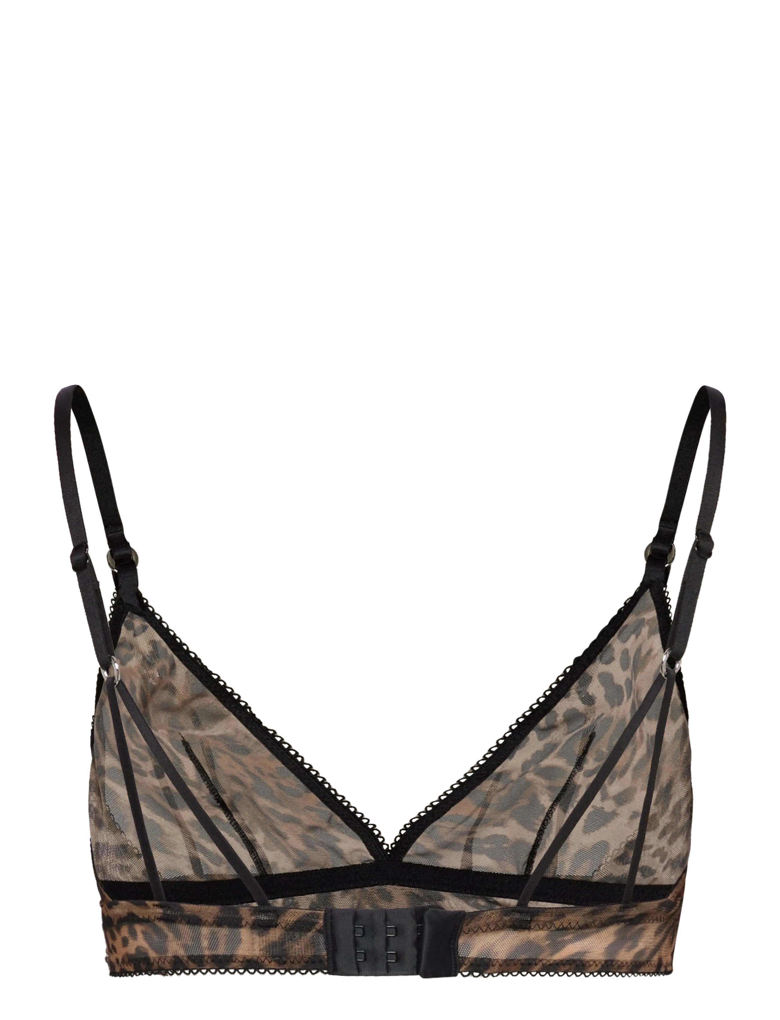 Understatement Underwear - Mesh Triangle Bralette - bralette - dark leopard - 2