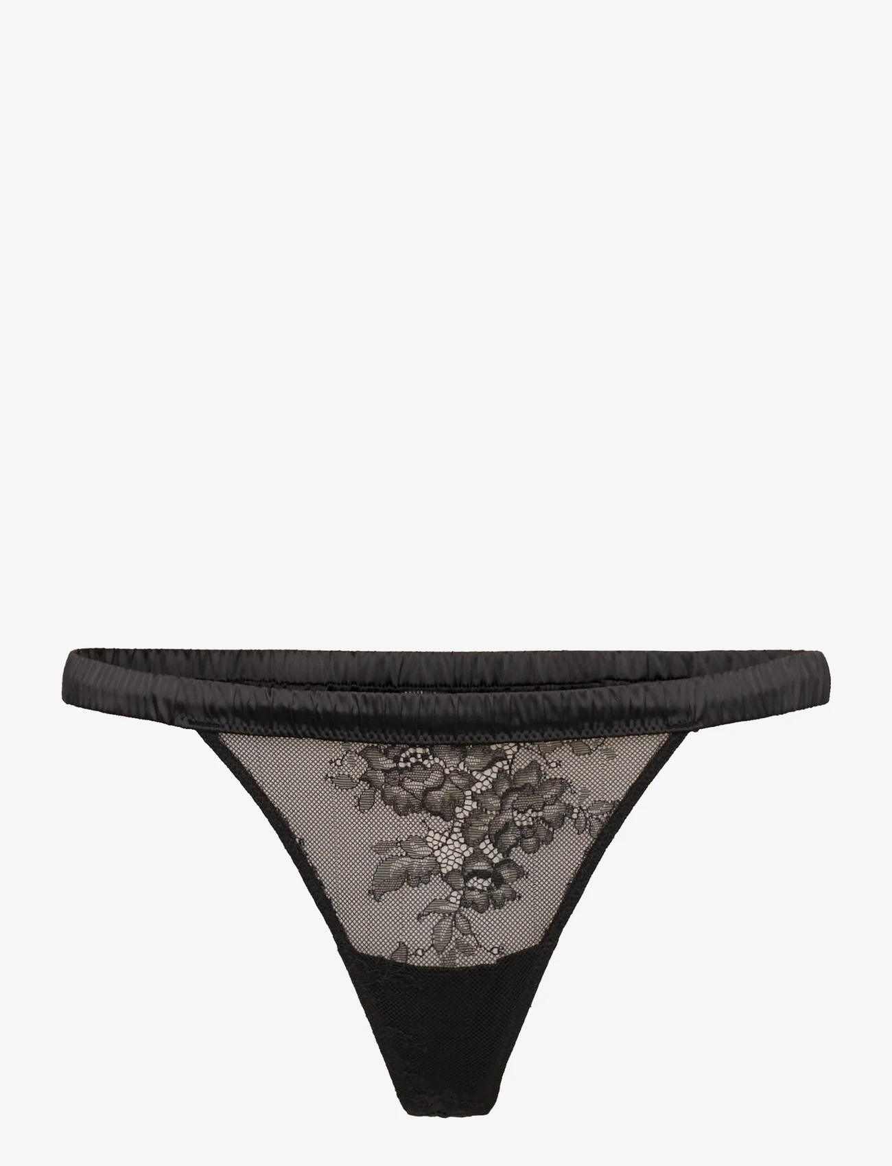 Understatement Underwear - Lace Satin Thong - alhaisimmat hinnat - black - 0