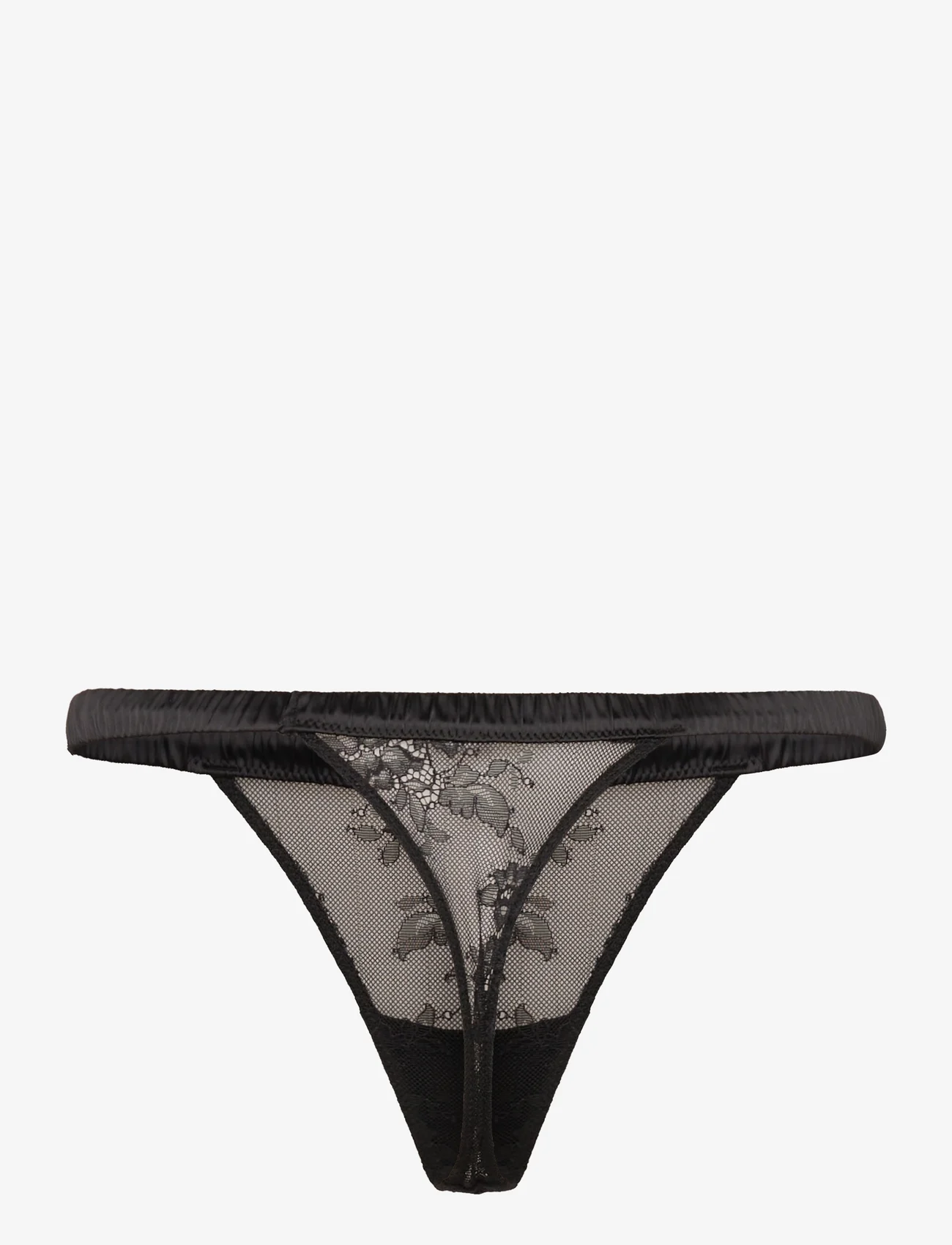 Understatement Underwear - Lace Satin Thong - madalaimad hinnad - black - 1
