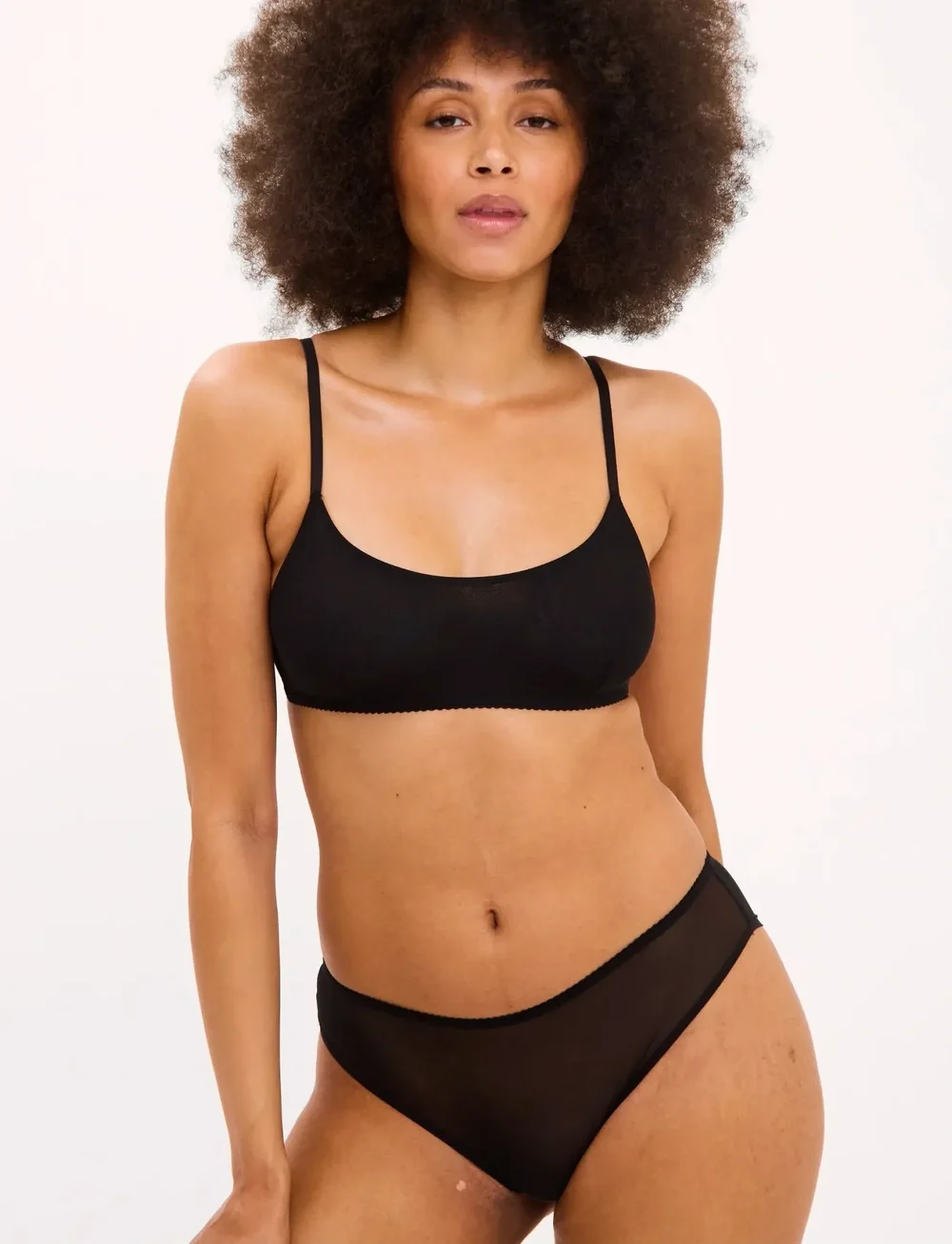 Understatement Underwear - Mesh Scoop Bralette - bralette - black - 0