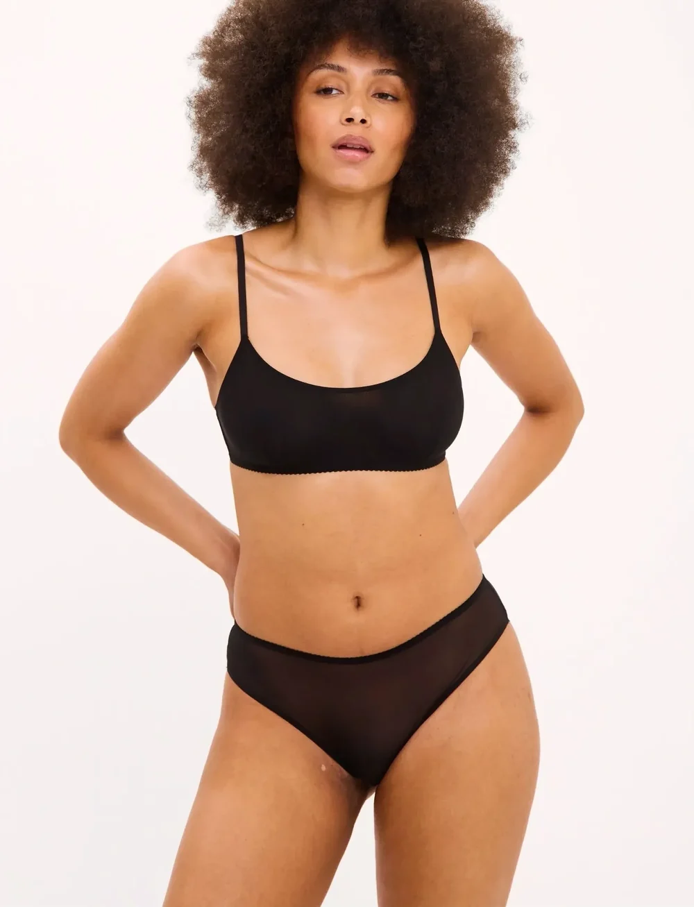Understatement Underwear - Mesh Scoop Bralette - bralette - black - 4