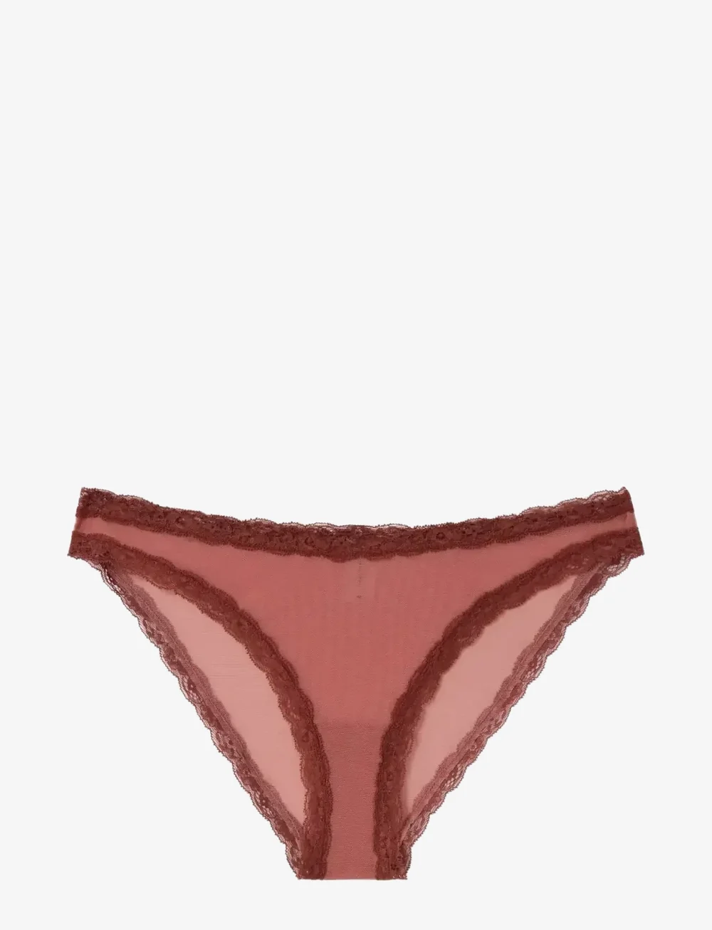 Understatement Underwear - Mesh Lace Trim Bikini Briefs - briefs - blush - 1