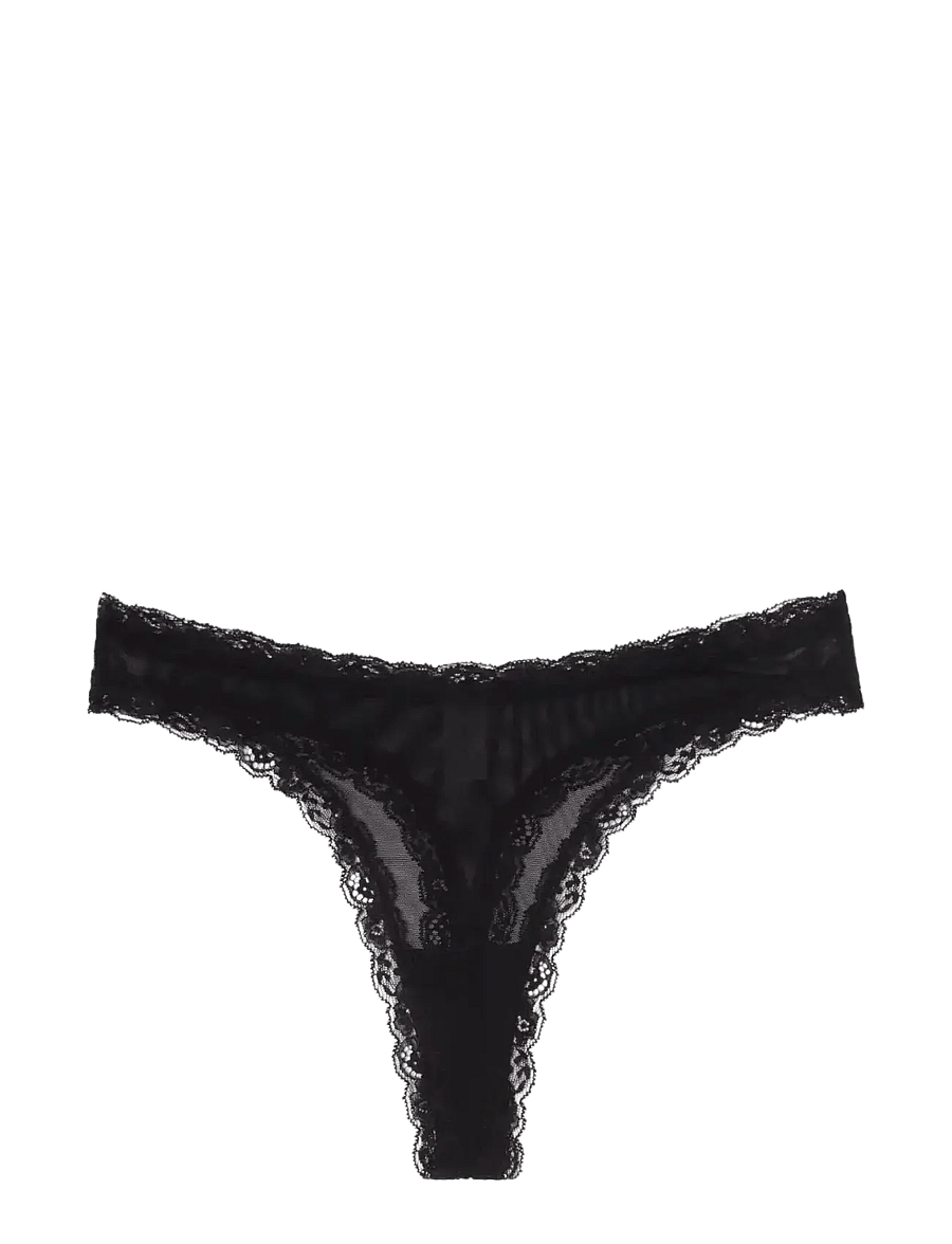 Understatement Underwear - Mesh Lace Trim Thong - black - 1