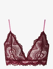 Understatement Underwear - Lace Triangle Bralette 001 - bralette - burgundy/candy pink - 0