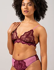 Understatement Underwear - Lace Triangle Bralette 001 - bralette - burgundy/candy pink - 2