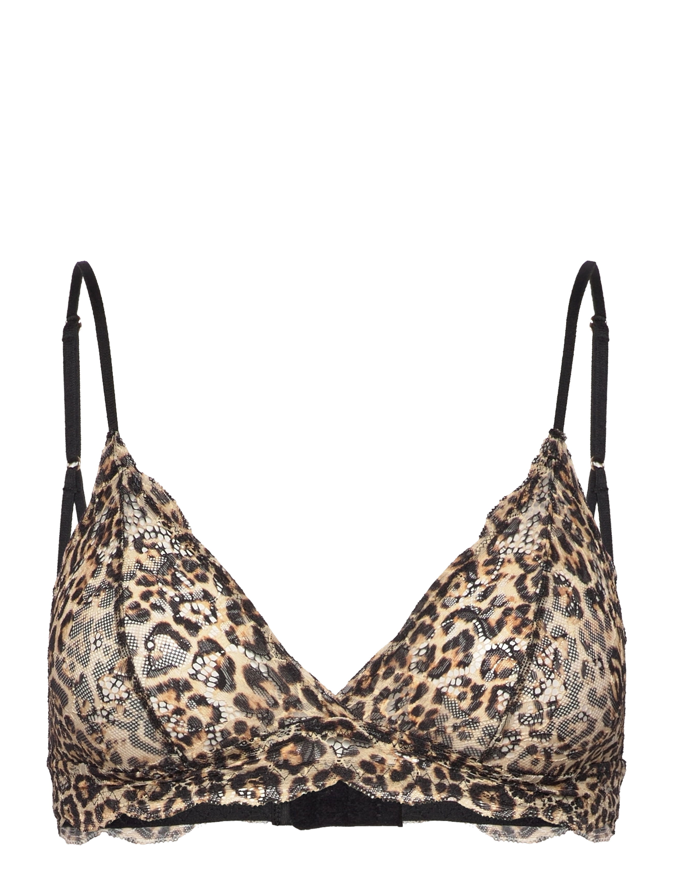 Understatement Underwear Lace Triangle Bralette - Bralette - GOLD LEOPARD / gold
