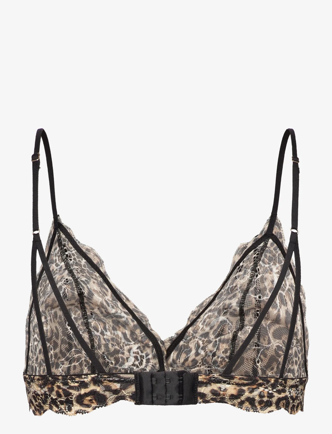 Understatement Underwear - Lace Triangle Bralette - bralette - gold leopard - 1