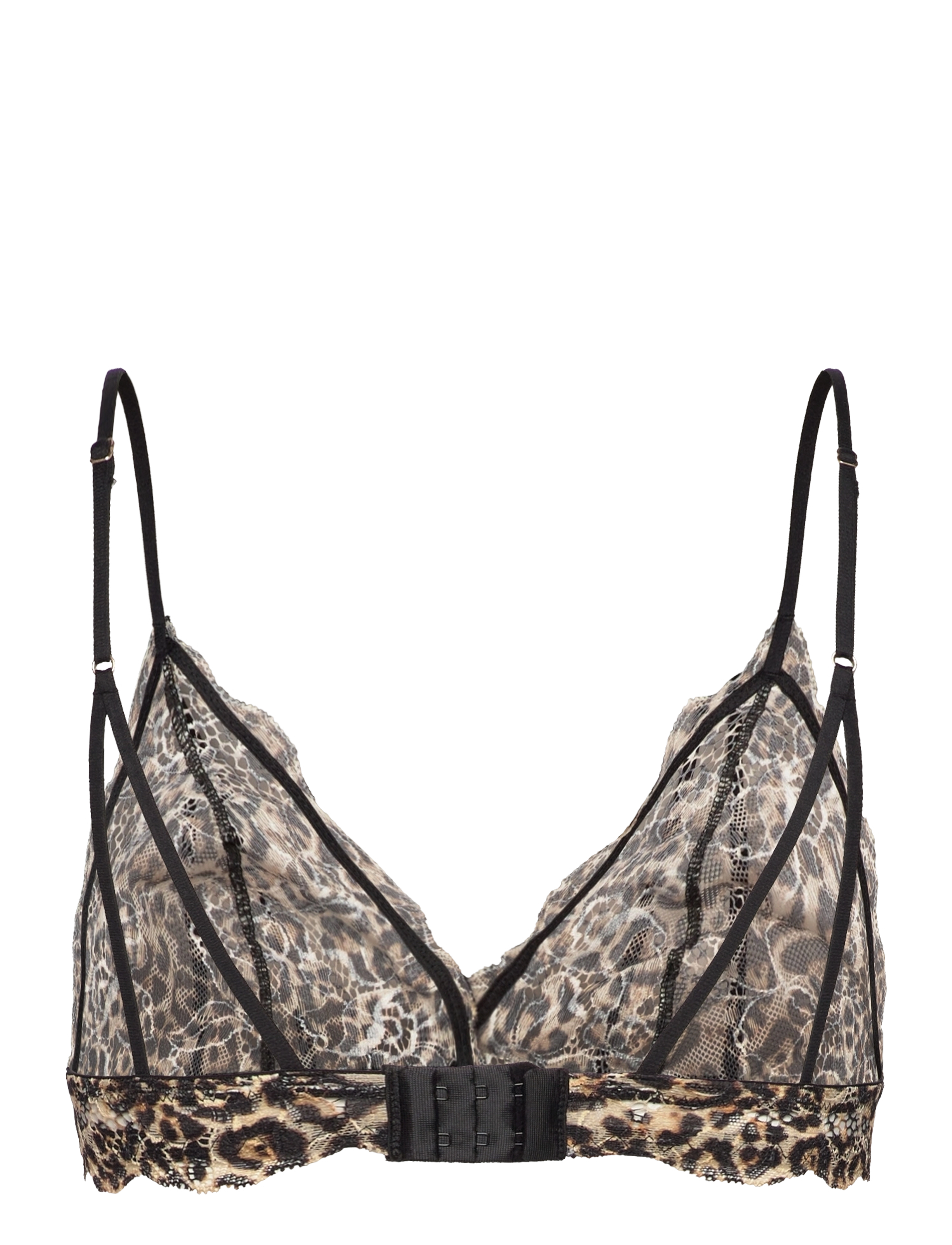 Understatement Underwear - Lace Triangle Bralette - bralette - gold leopard - 2