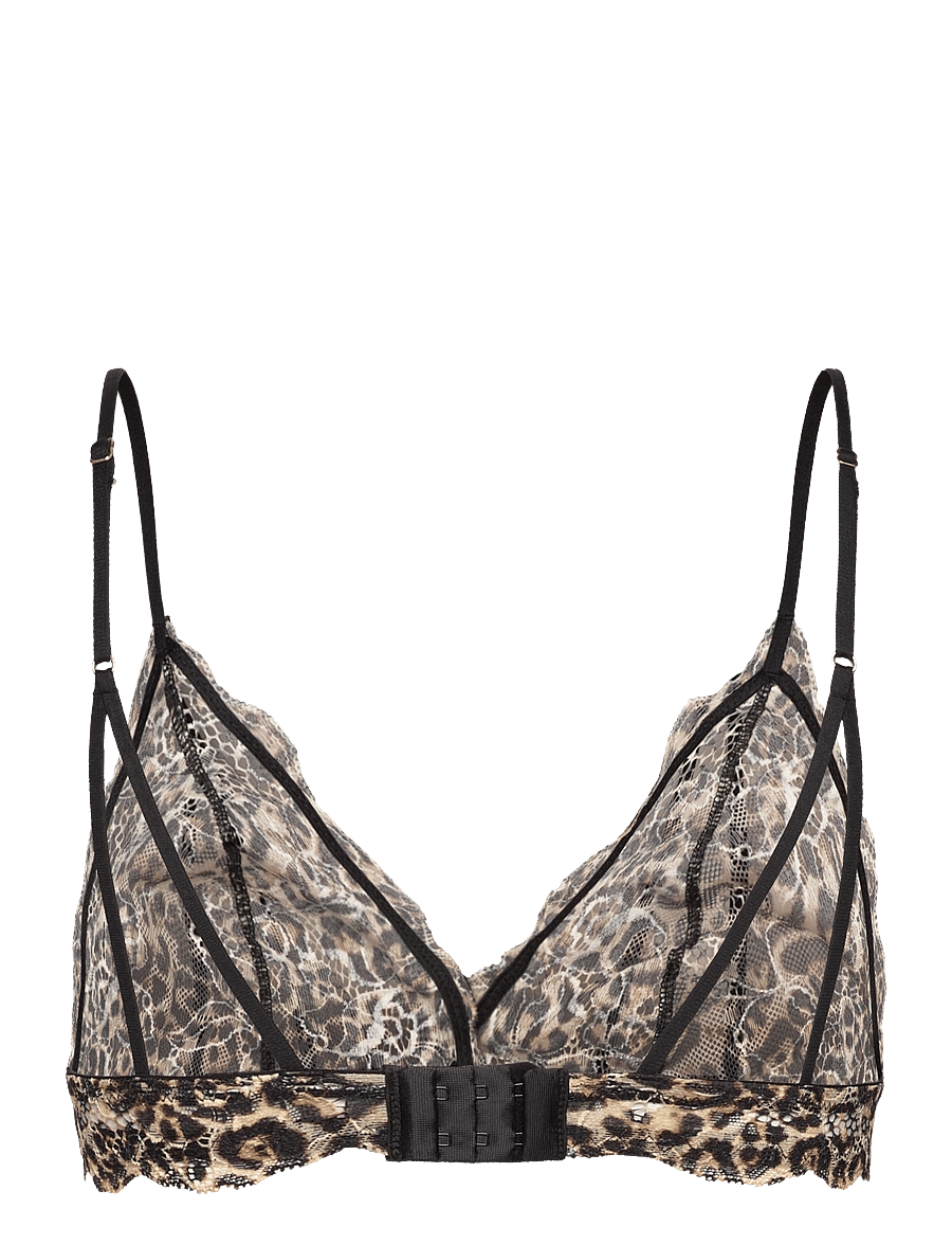 Understatement Underwear - Lace Triangle Bralette - bralette - gold leopard - 2