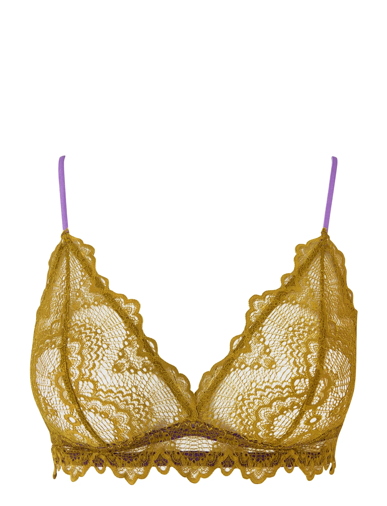Understatement Underwear - Lace Triangle Bralette 001 - bralette krūšturi - olive/lavender - 0