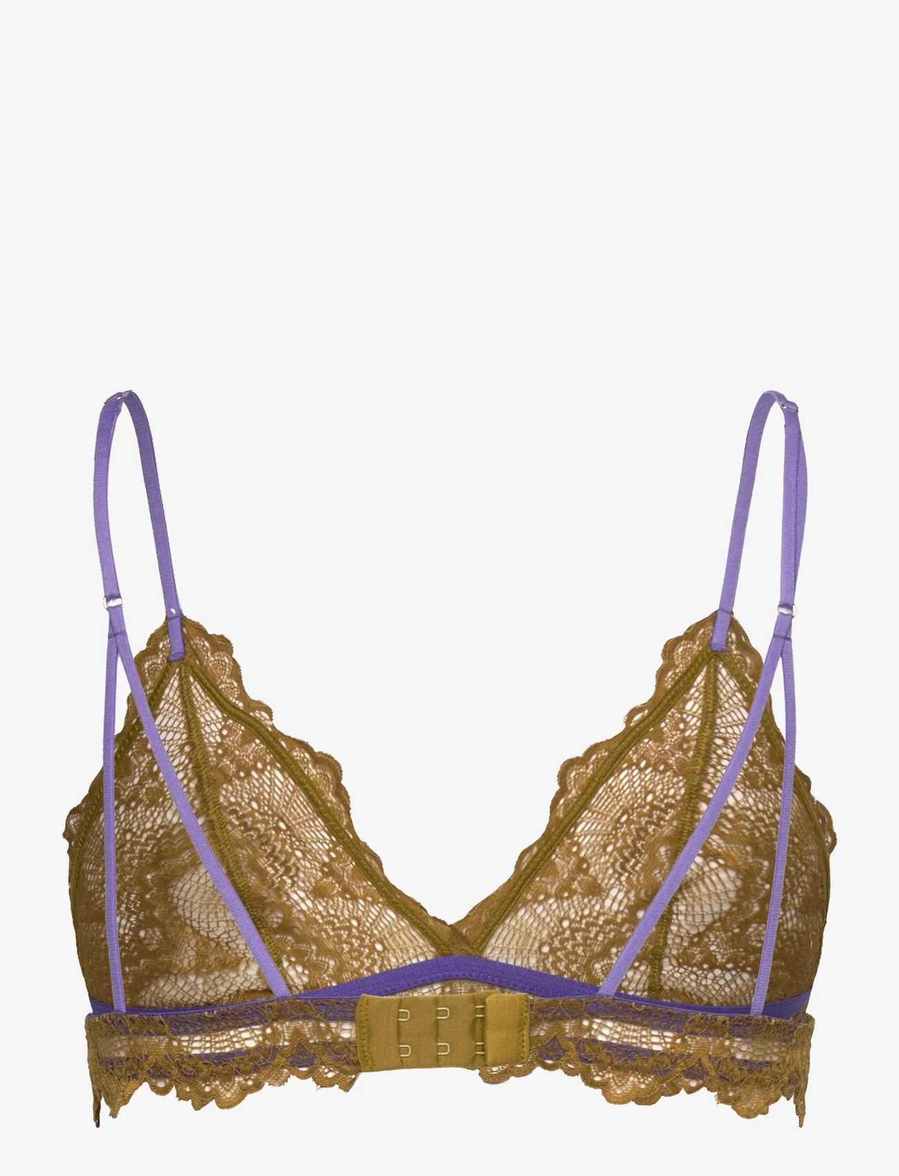Understatement Underwear - Lace Triangle Bralette - bralette - olive/lavender - 1