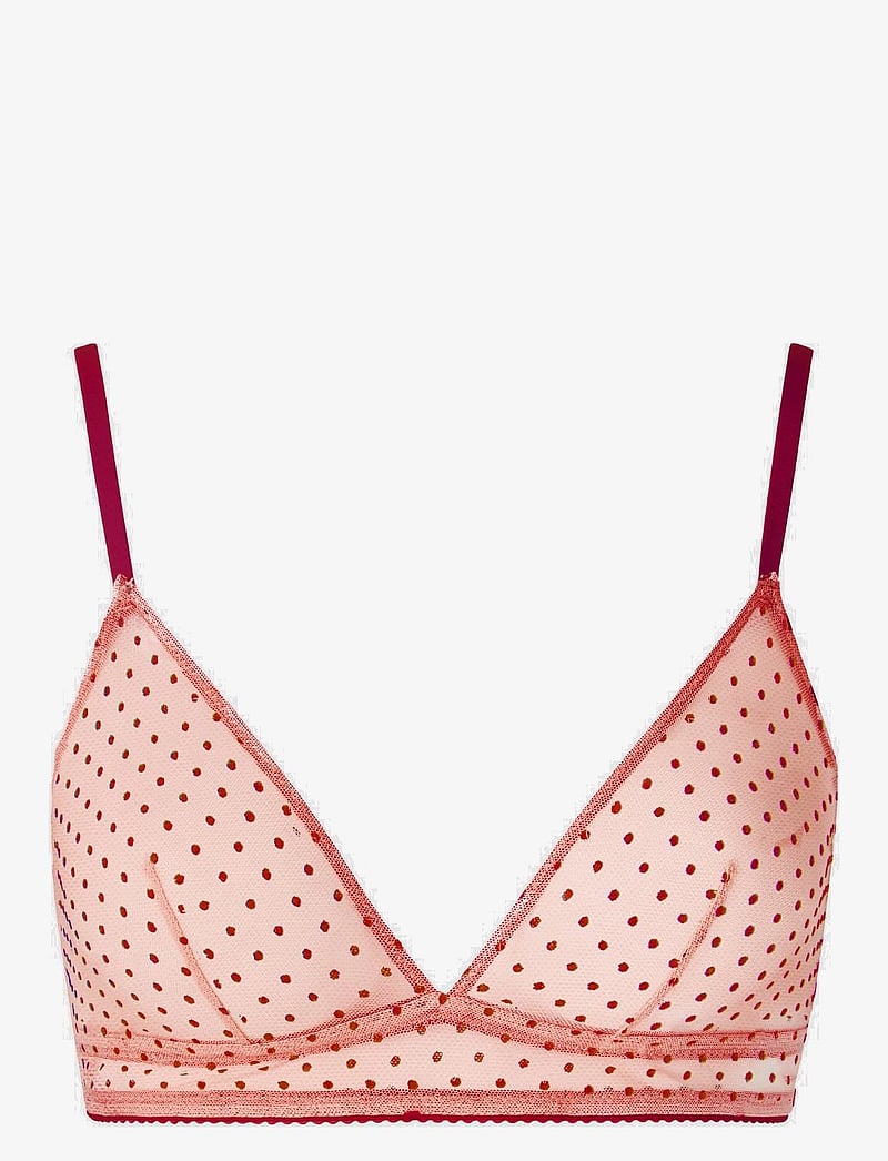 Understatement Underwear - Mesh Triangle Bralette - bralette - pale pink/burgundy - 0