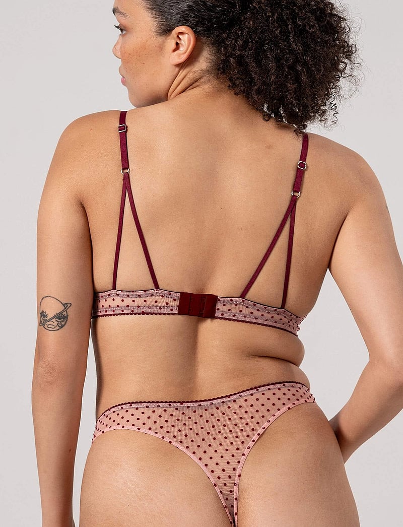 Understatement Underwear - Mesh Triangle Bralette - bralette - pale pink/burgundy - 2