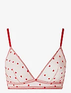 Mesh Triangle Bralette - PALE PINK/DEEP RED