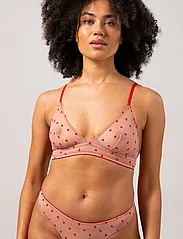 Understatement Underwear - Mesh Triangle Bralette - bralette - pale pink/deep red - 1
