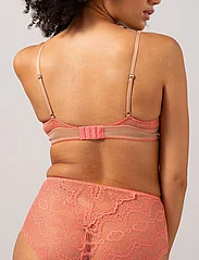 Understatement Underwear - Lace Mesh Plunge Bralette - bralette - coral/sand - 3