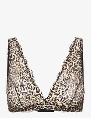 Understatement Underwear - Lace Mesh Plunge Bralette - bralette - gold leopard - 0