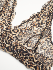 Understatement Underwear - Lace Mesh Plunge Bralette - bralette - gold leopard - 3
