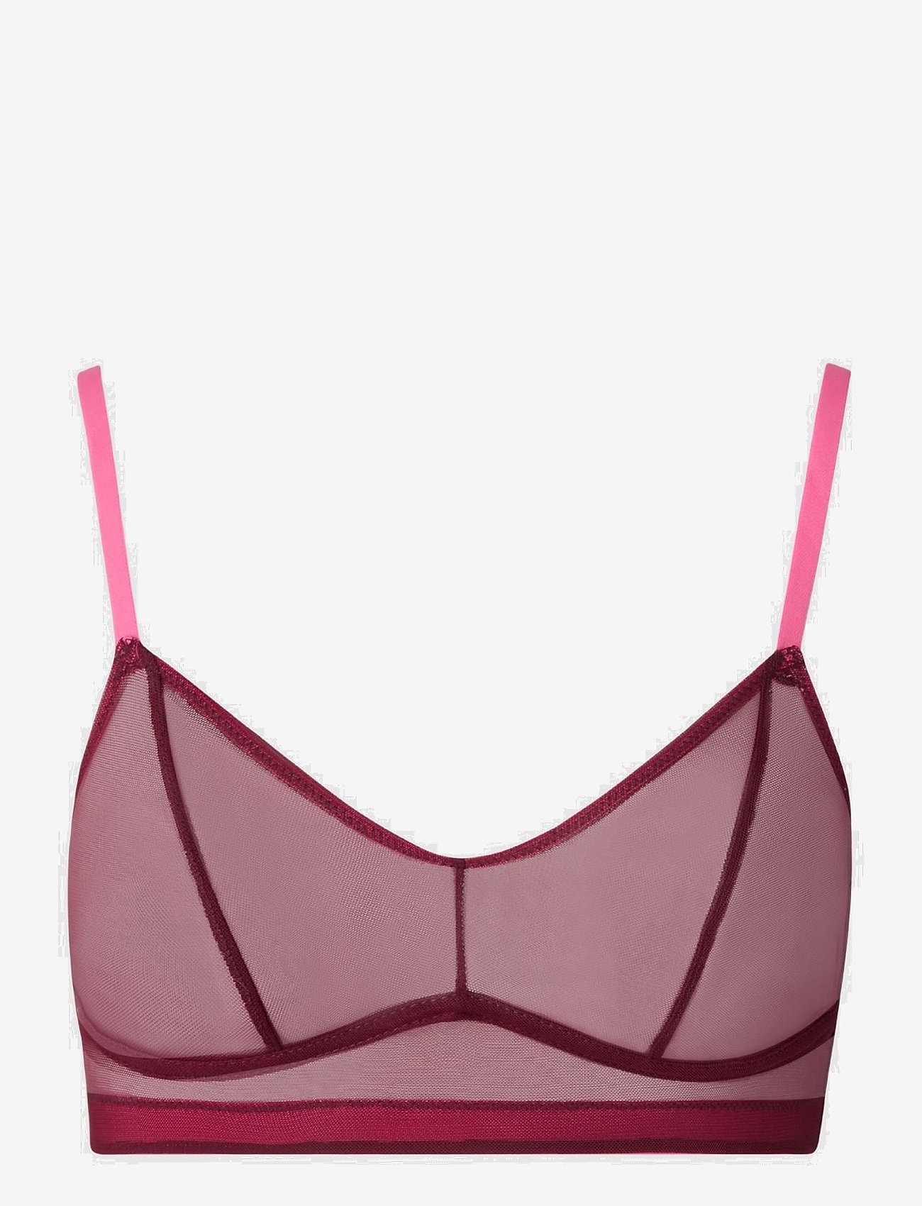 Understatement Underwear - Mesh Balconette - balconette bh'er - burgundy/neon pink - 1