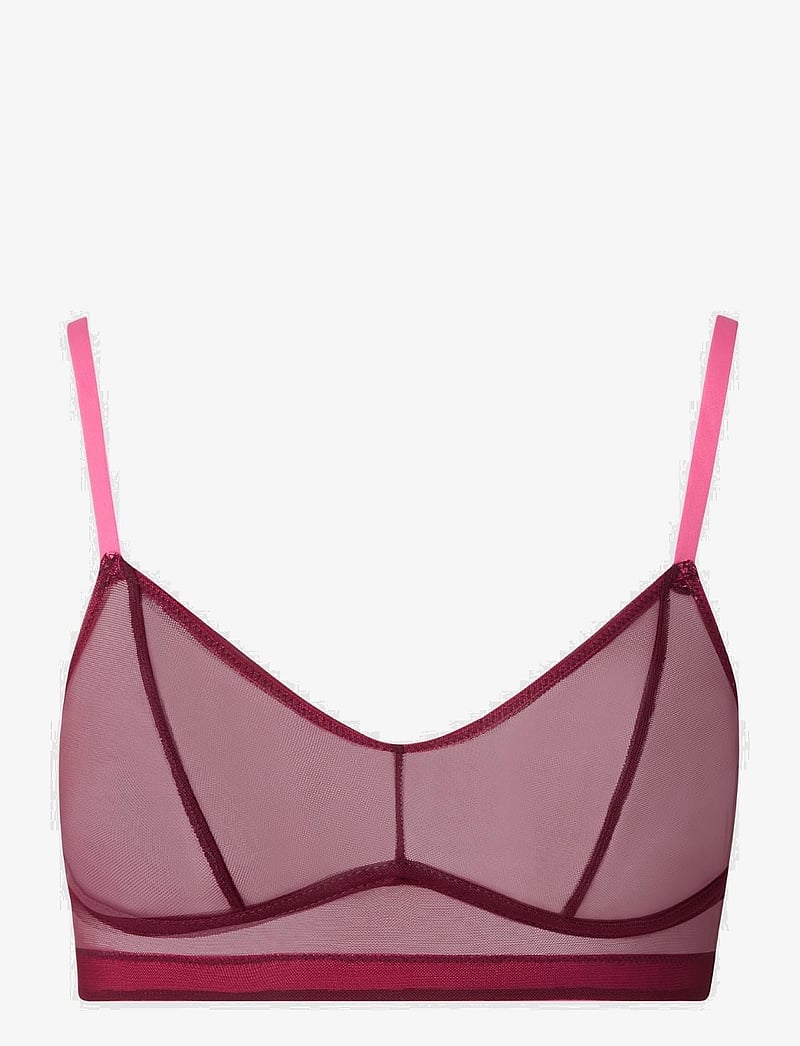 Understatement Underwear - Mesh Balconette - balconette bh'er - burgundy/neon pink - 1