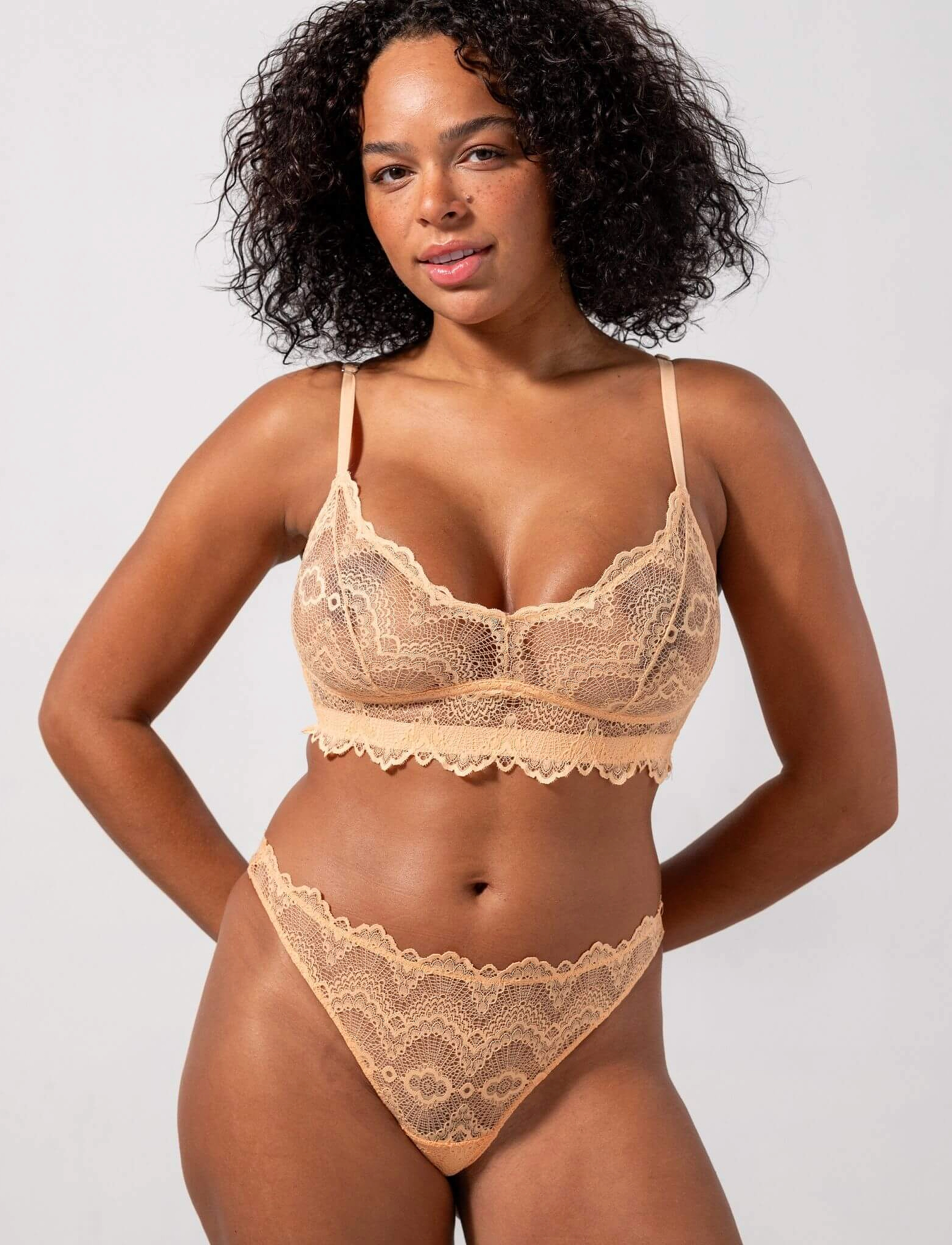 Understatement Underwear - Mesh Balconette - balconette bh'er - peach - 5