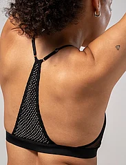 Understatement Underwear - Mesh Back Satin Triangle Bralette - bralette - black/silver - 3