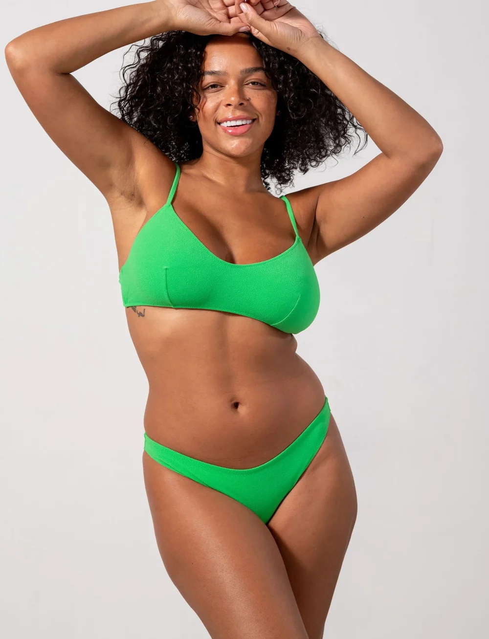 Understatement Underwear - Strappy Scoop Bikini Top - triangelformad bikinis - kelly green - 2