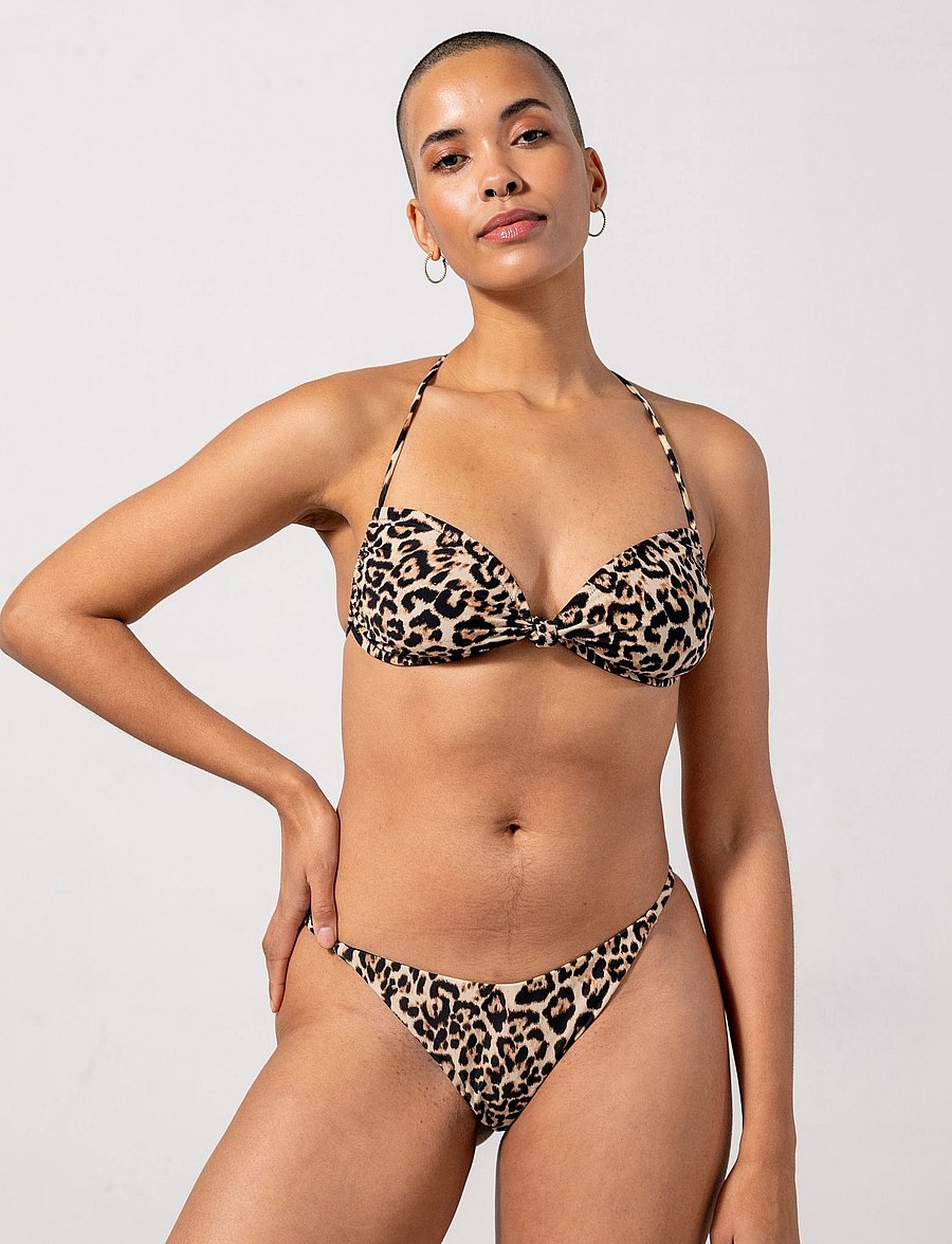 Understatement Underwear - Flipped Triangle Bikini Top - „bandeau“ tipo bikinio liemenėlės - leopard - 2