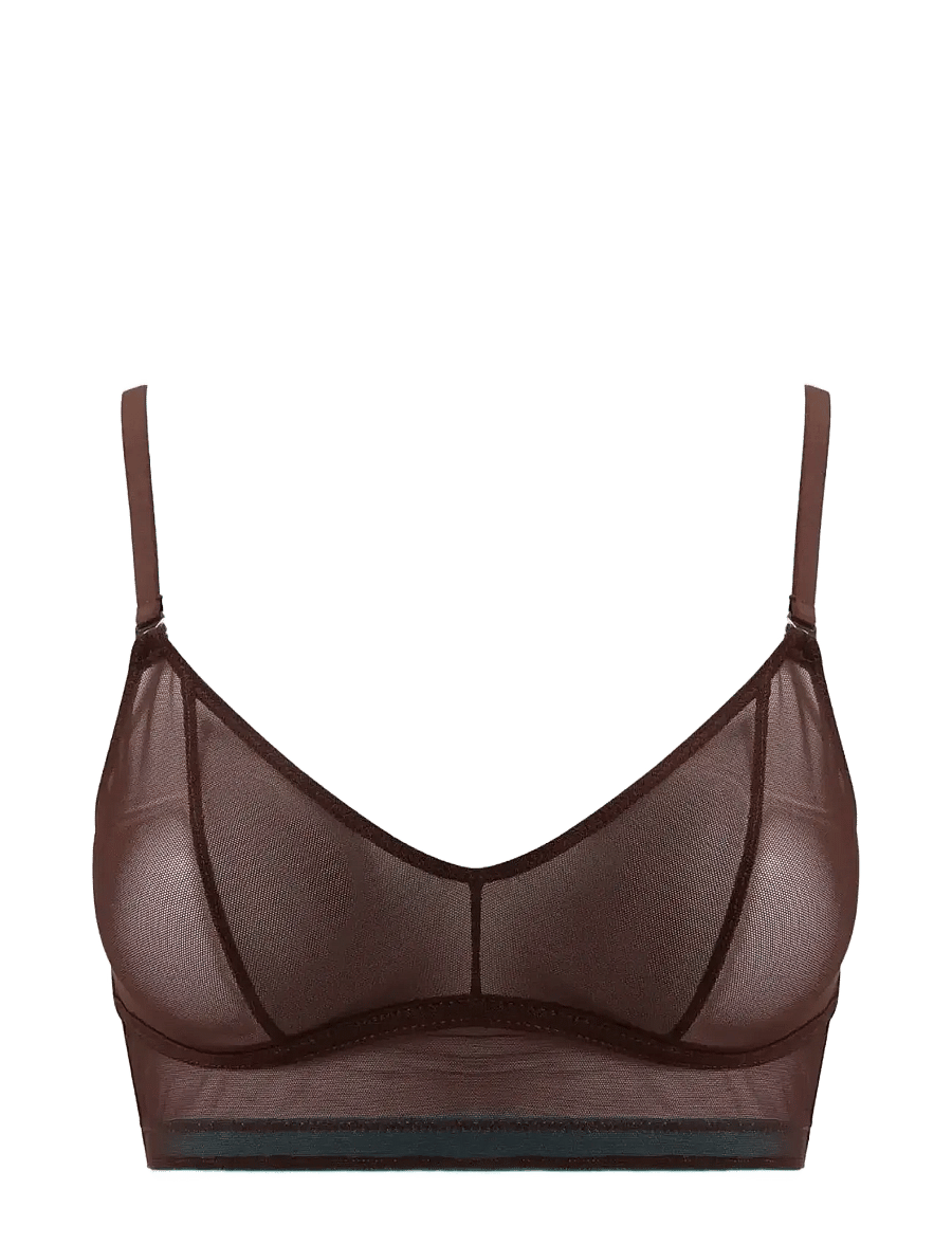 Understatement Underwear - Mesh Balconette - bralette - coffee - 1
