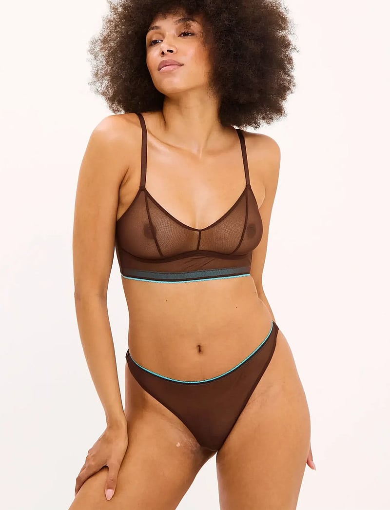 Understatement Underwear - Mesh Balconette - bralette - coffee - 5