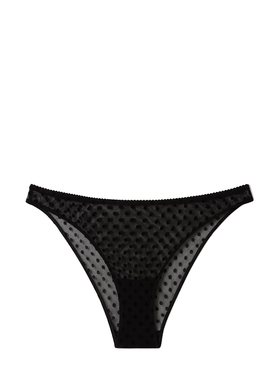 Understatement Underwear - Mesh Bikini Briefs - modetrends - black dots - 1
