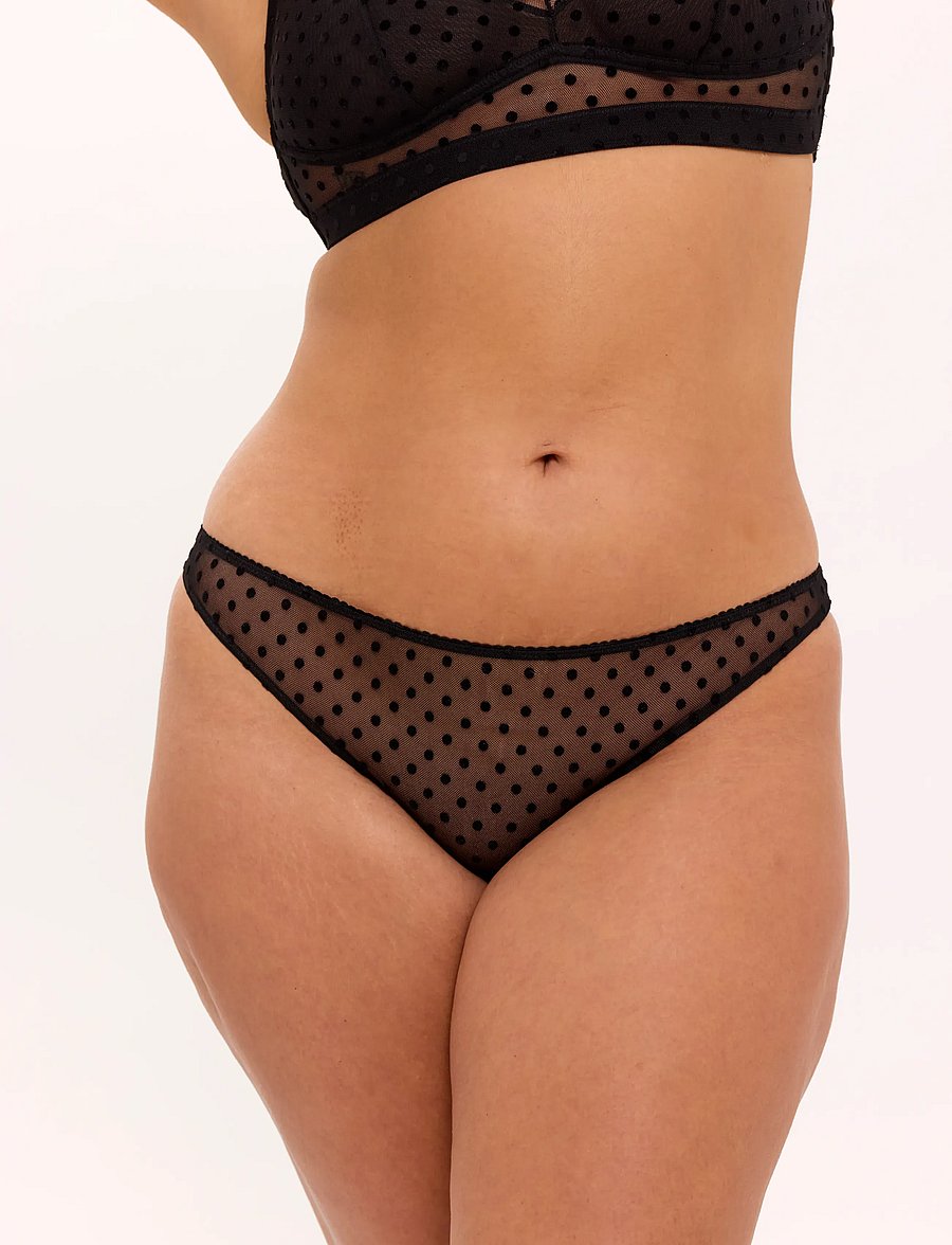 Understatement Underwear - Mesh Bikini Briefs - modetrends - black dots - 2