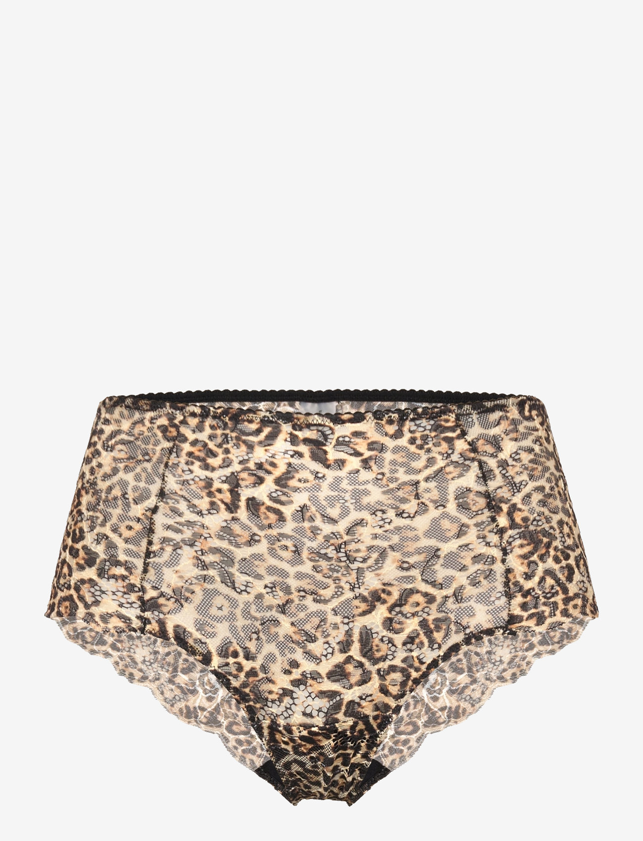 Understatement Underwear - Lace Highwaist Briefs 001 - midi & maxi trosor - gold leopard - 1