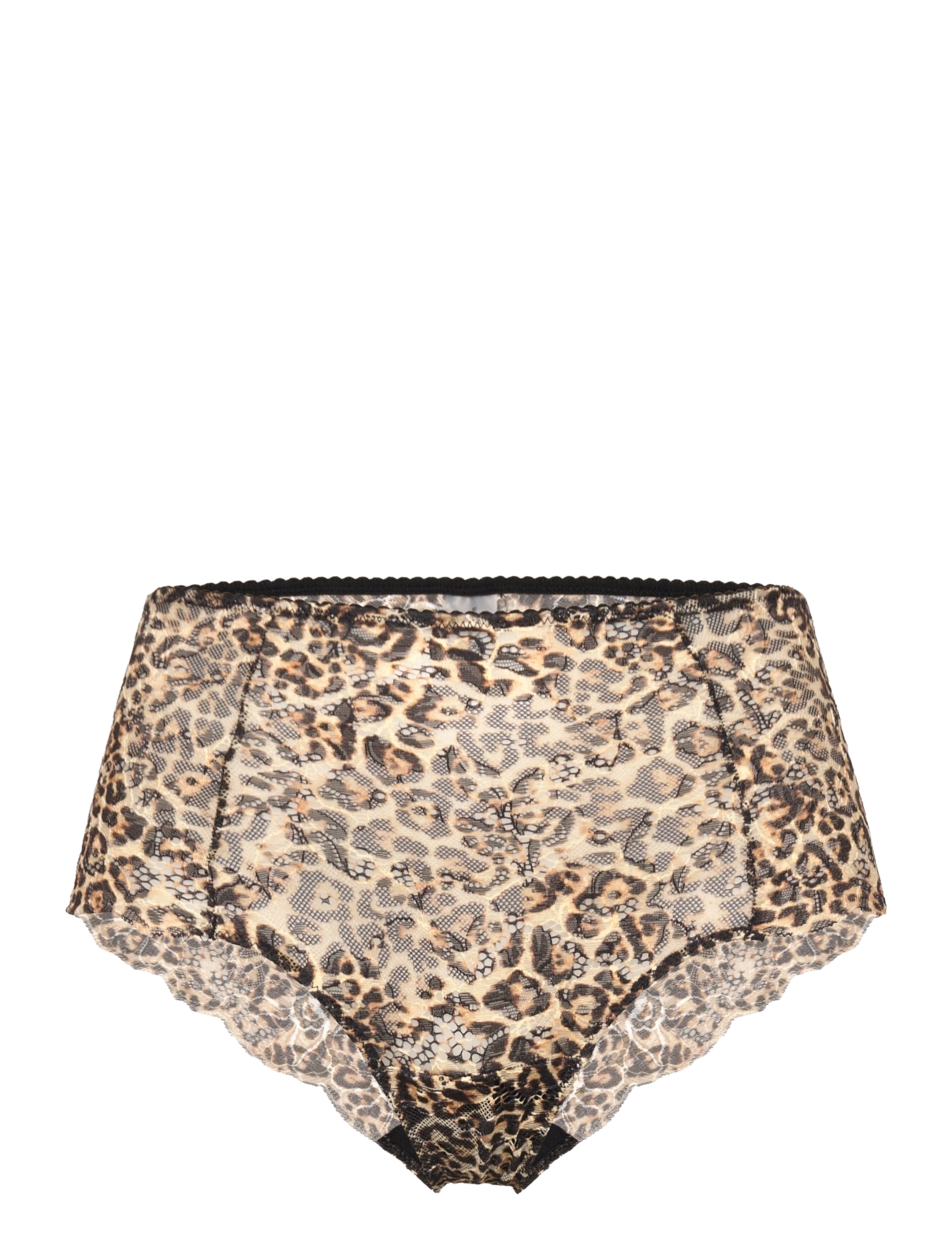 Lace Highwaist Briefs 001 - GOLD LEOPARD