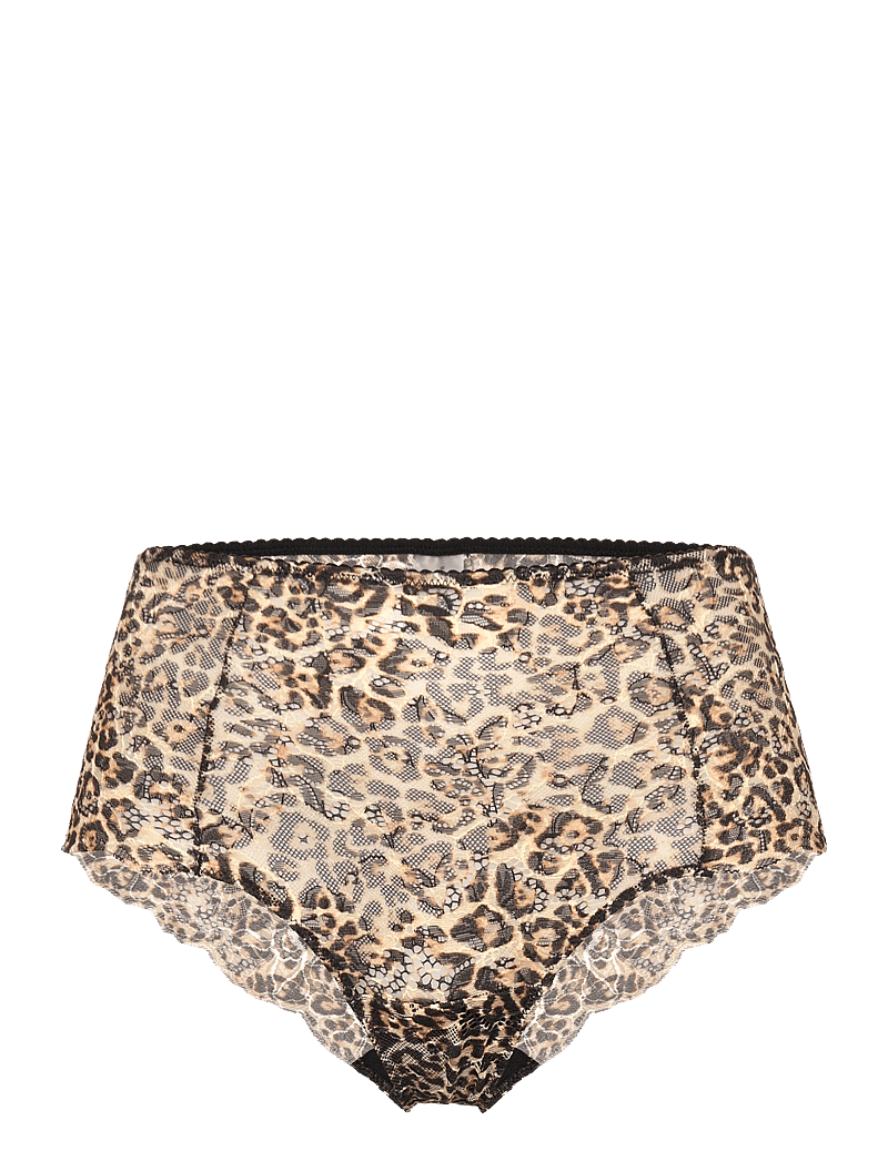 Understatement Underwear - Lace Highwaist Briefs - midi & maxi slips - gold leopard - 1