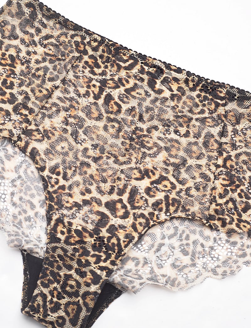 Understatement Underwear - Lace Highwaist Briefs - midi & maxi slips - gold leopard - 3