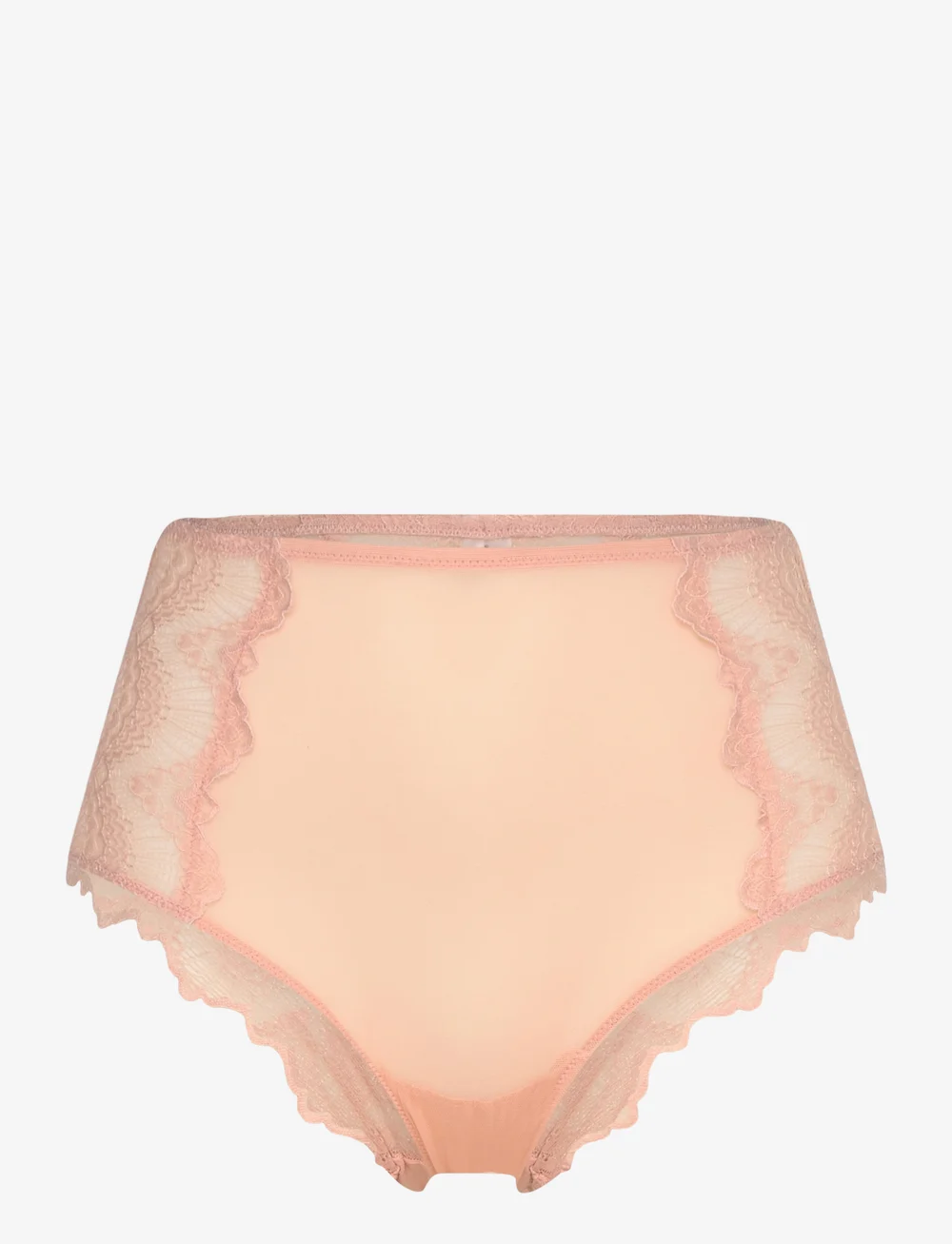 Understatement Underwear - Lace Mesh Highwaist Briefs - midi & maxi trusser - nude - 0