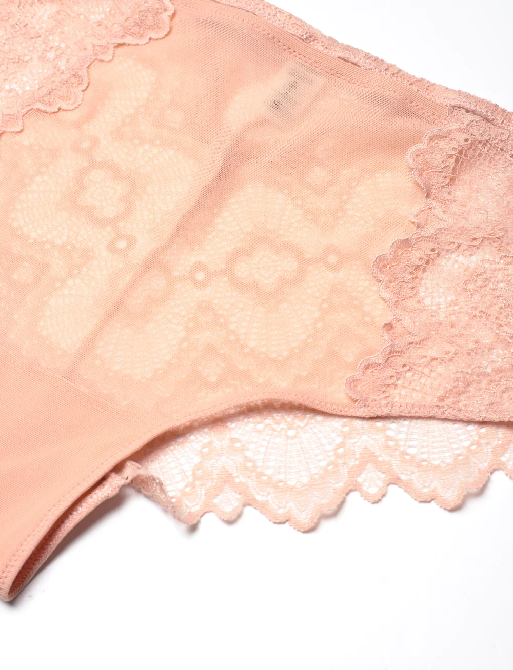 Understatement Underwear - Lace Mesh Highwaist Briefs - midi & maxi trusser - nude - 5