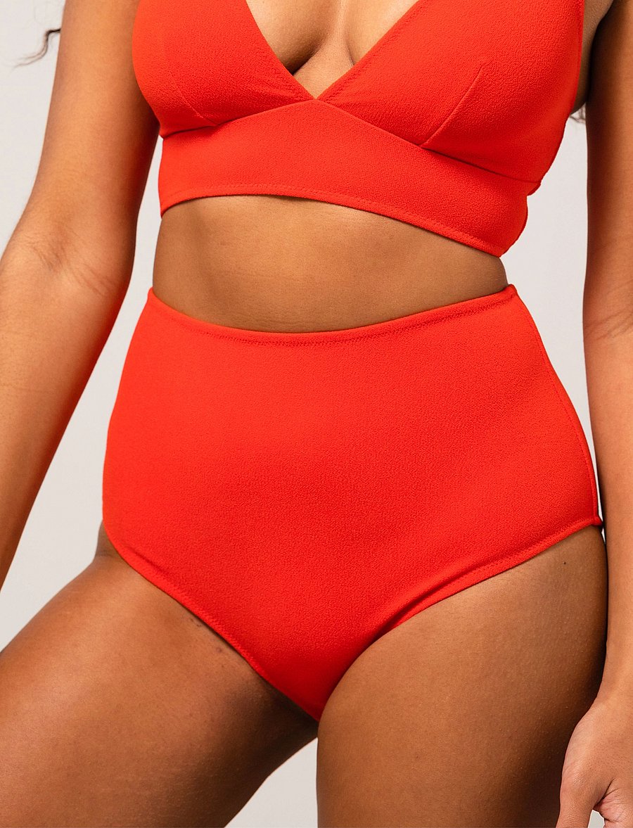 Understatement Underwear - Highwaist Bikini Briefs - high waist bikini bottoms - papaya - 4