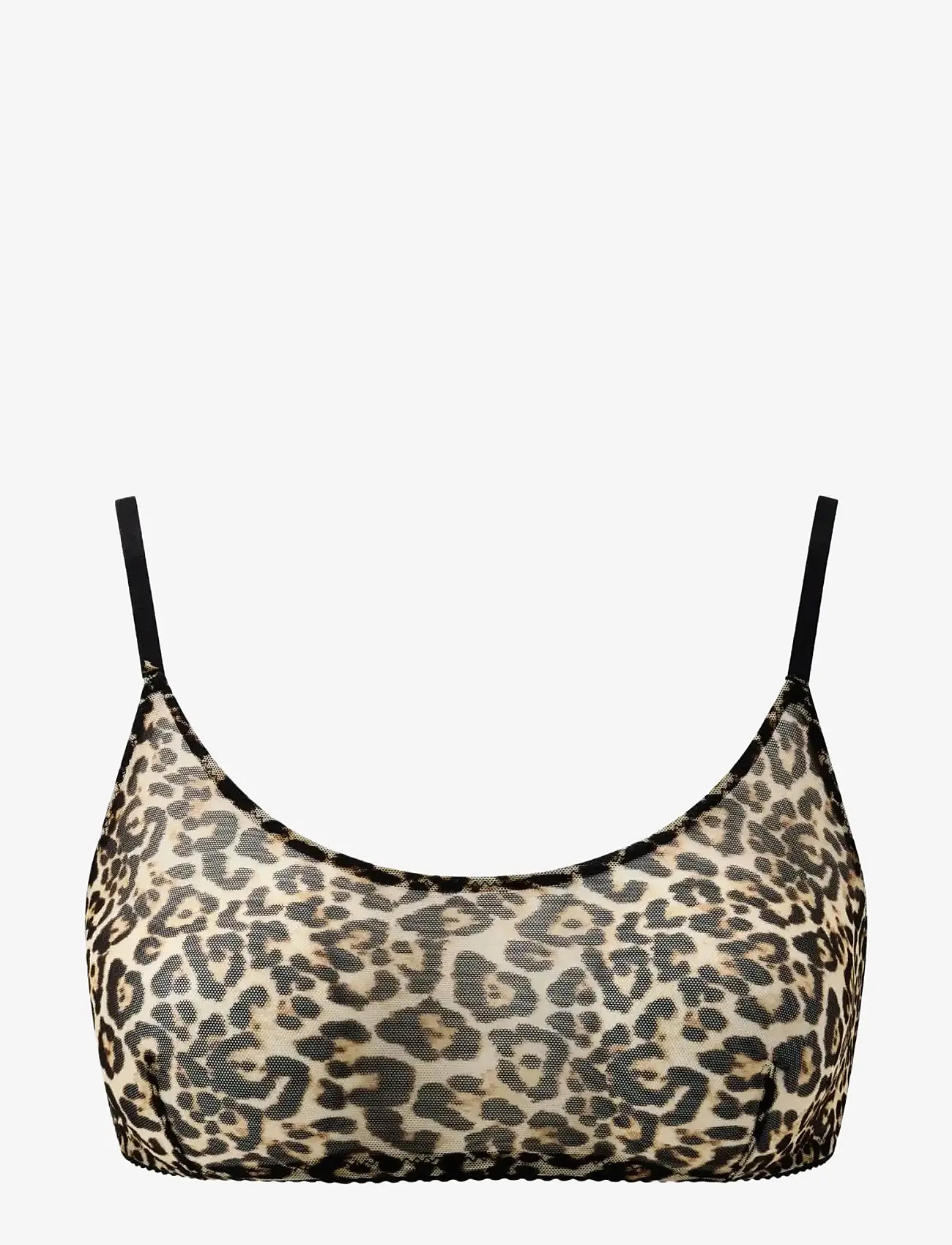 Understatement Underwear - Mesh Scoop Bralette - bralette - leopard - 1