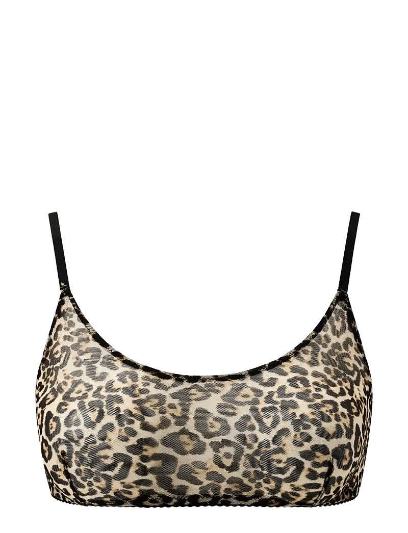 Understatement Underwear - Mesh Scoop Bralette - bralette - leopard - 1