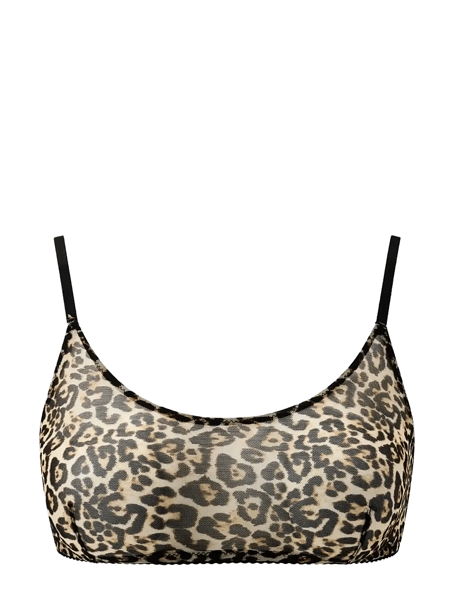 Understatement Underwear - Mesh Scoop Bralette - bralette krūšturi - leopard - 1