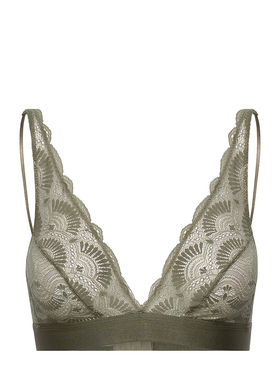 Understatement Underwear - Margareth Lace Plunge Bralette - - faded sage - 0