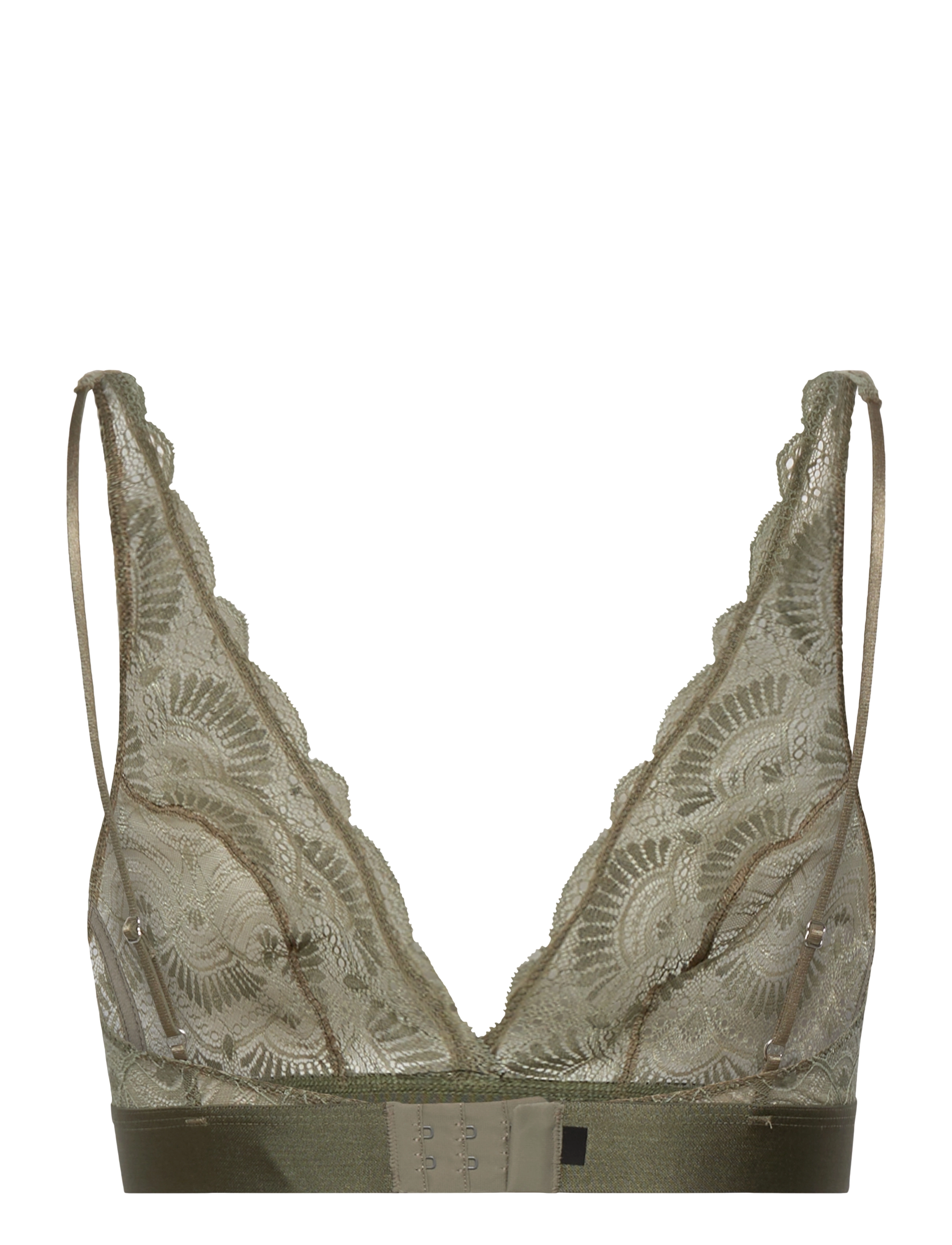 Understatement Underwear - Margareth Lace Plunge Bralette - - faded sage - 1