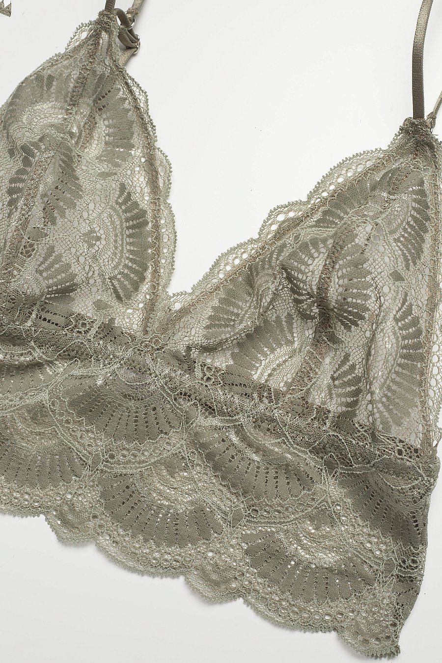 Understatement Underwear - Margareth Lace Bralette Top - faded sage - 3