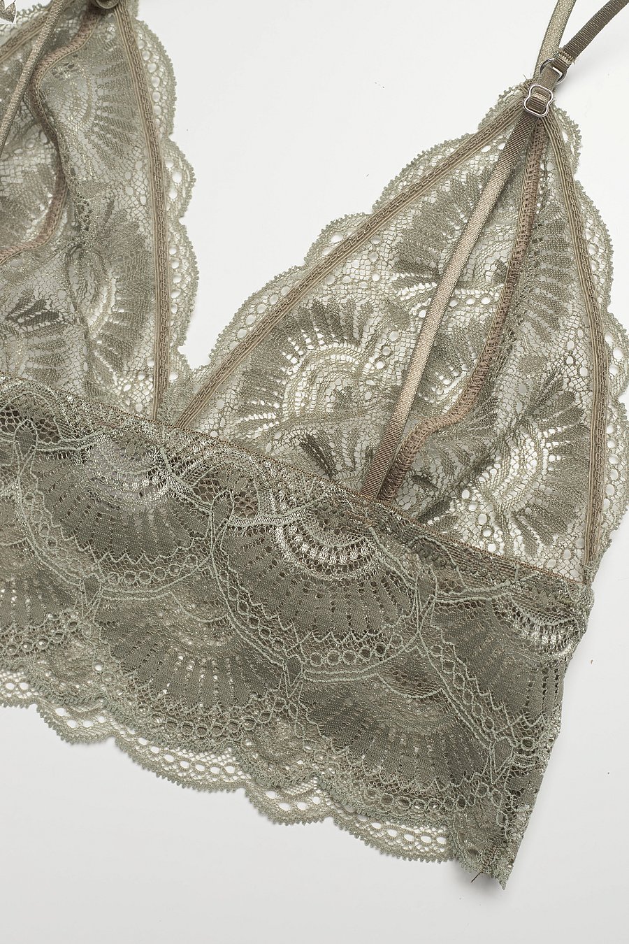 Understatement Underwear - Margareth Lace Bralette Top - faded sage - 4